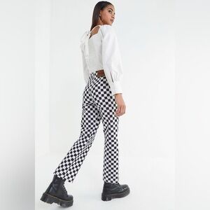 Holiday By Emma Mulholland Kokomo Checkered Straight-Leg Pant Size XL